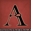 red initial monogram stamp